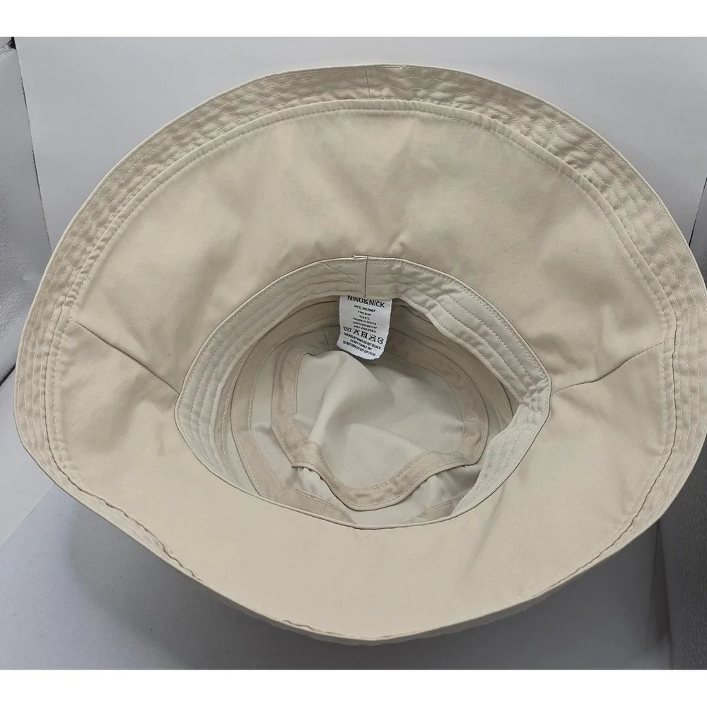 NINU‎ & NICK Cream Bucket Hat Women's Size S Wide Brim Ribbon Sun Hat